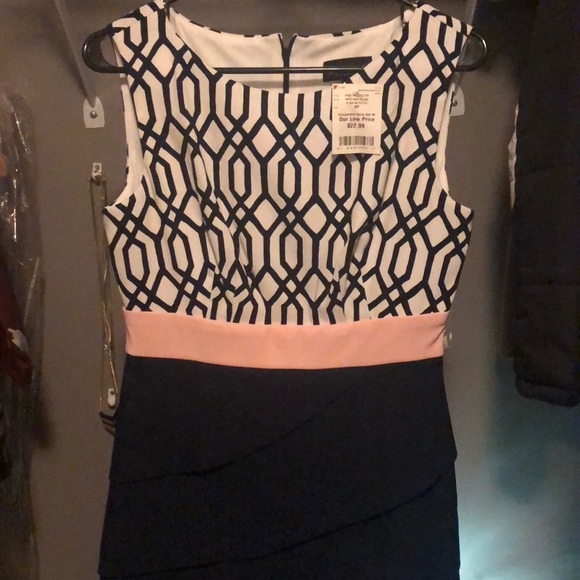 White navy blush midi dress - Picture 2 of 2